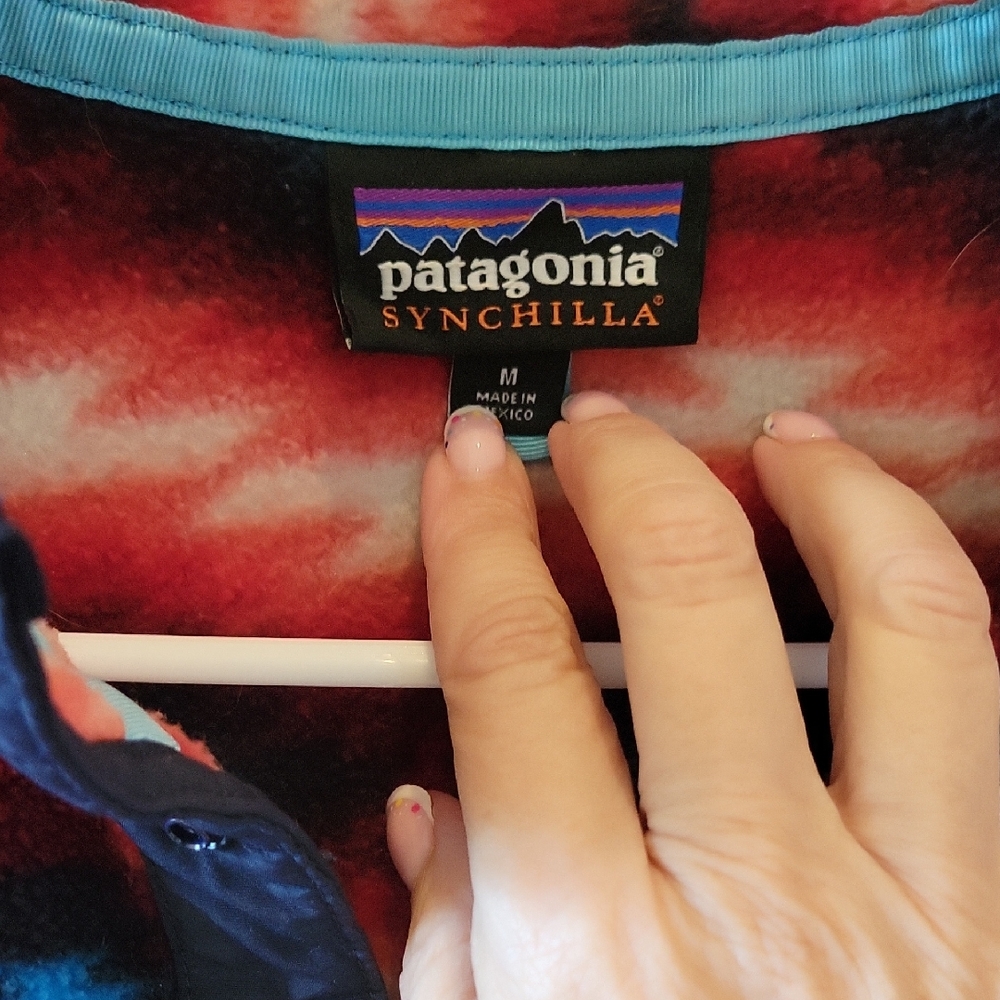 Patagonia Synchilla Red and Blue Sweatshirt
